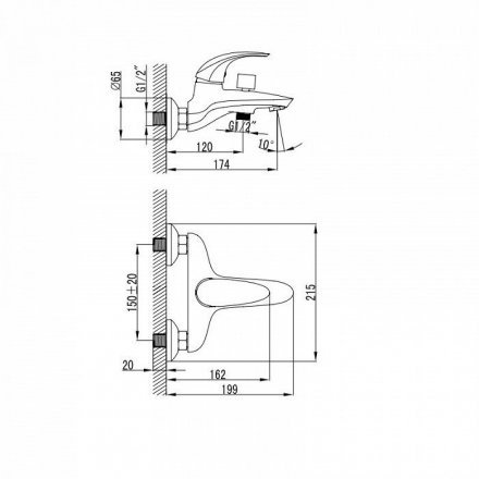 Смеситель для ванны IDDIS Leaf LEASB00i02WA