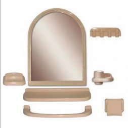 Зеркальный набор д/ванной комнаты АЛЕНА-2001 (8 предметов) 45х50 см беж