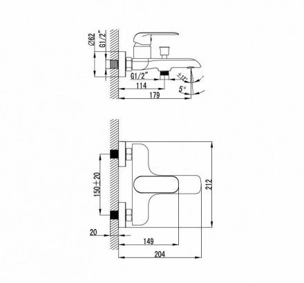 Смеситель для ванны IDDIS Calipso CALSB00i02WA