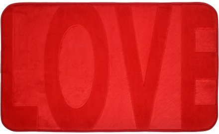 Коврик для ванной c памятью формы &quot;Love&quot; 45*75*1,2см, красный VORTEX/10, пп-пакет 24120